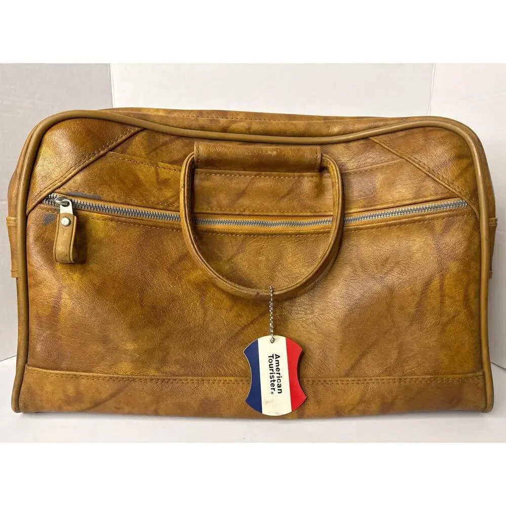 Vintage American Tourister Brown Structured Briefcase Satchel Bag